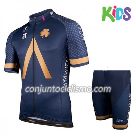 Conjunto Maillot + Culotte Corto 2018 Aqua Blue Sport Niños N001